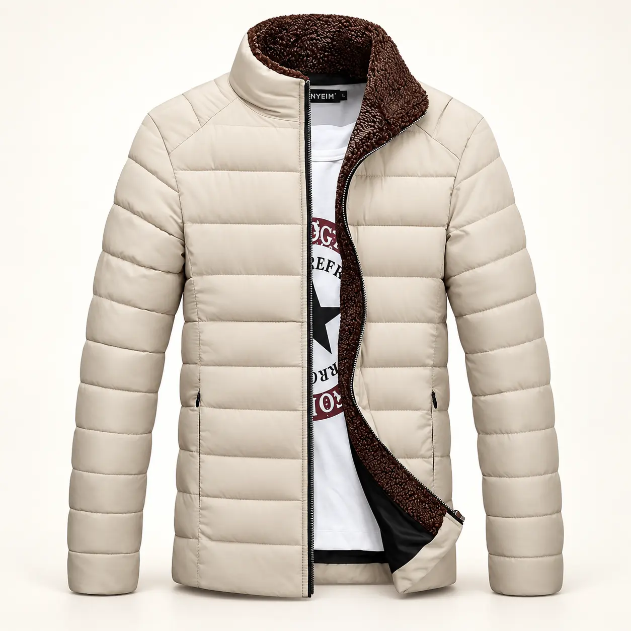 Reversible Puffer Jacket – Beige