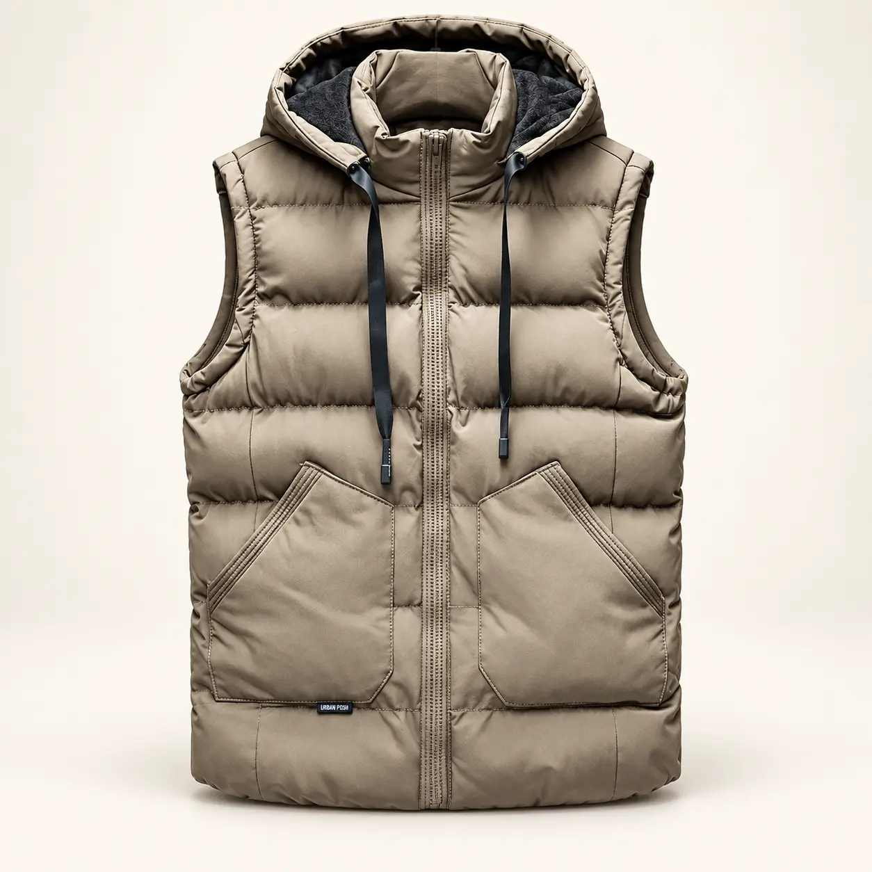 Premium Puffer Vest jacket – Beige