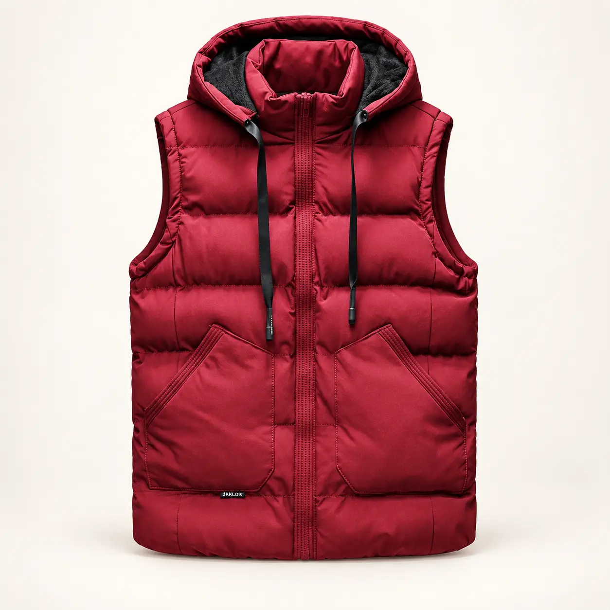 Hooded Puffer Vest jacket - red